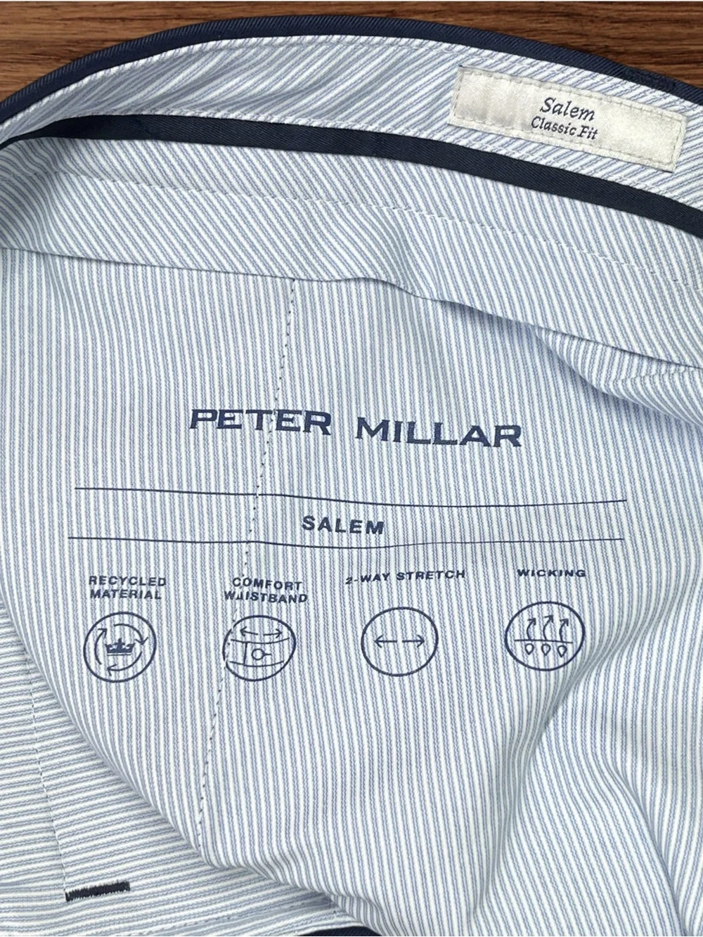 Peter Millar Salem Classic Fit Navy Blue Performance Shorts. Size 38